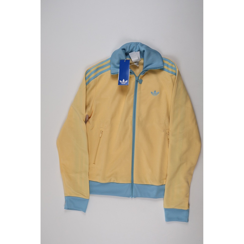 Adidas Track Jacket Classic TT Yellow Blue XS NWT